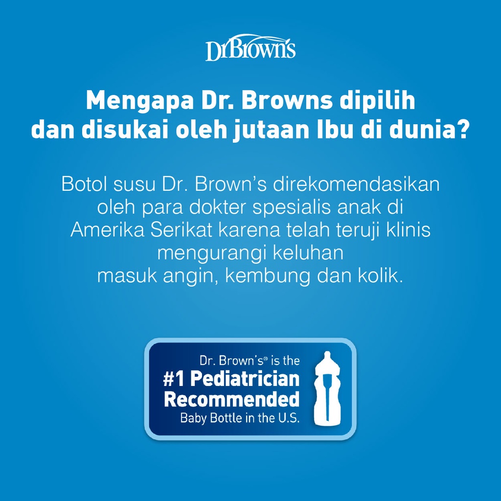 Castle - Dr. Browns Standart Baby Bottle 60ml / 120ml / 250ml / 8oz - Botol Susu Bayi 155 / 255 / 056