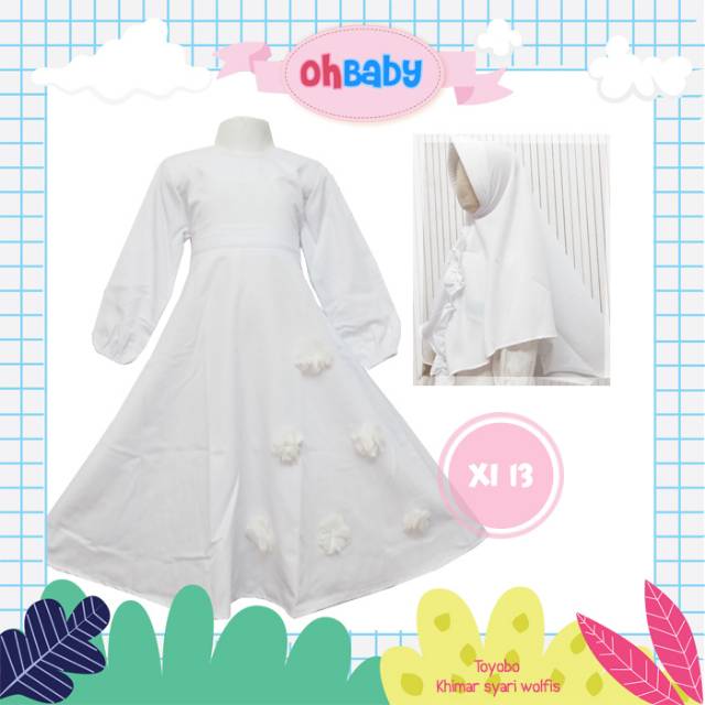 (4-12 th) XI13 Gamis Putih Oh Baby