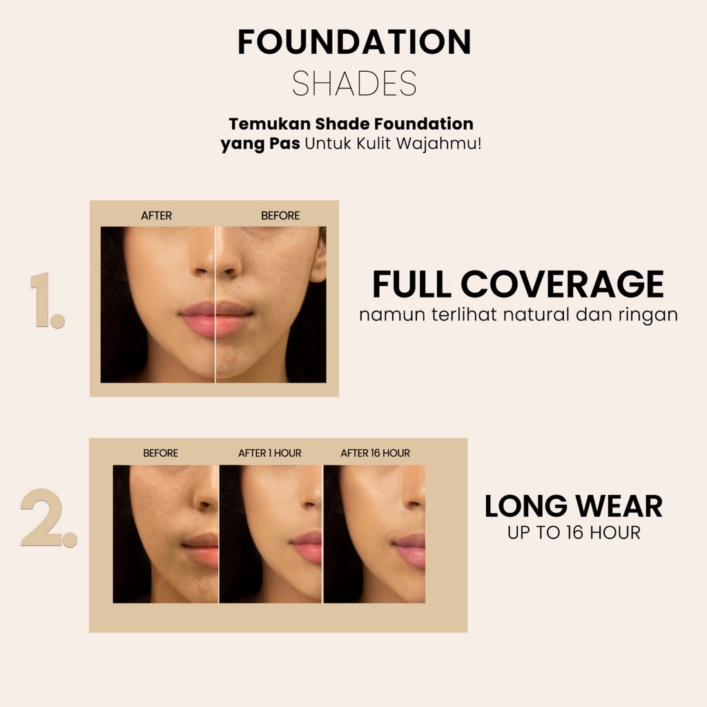 (Free Emas)  Lumecolors HD Full Coverage Ultra Lightweight Foundation Sachet 10ml warna SAND