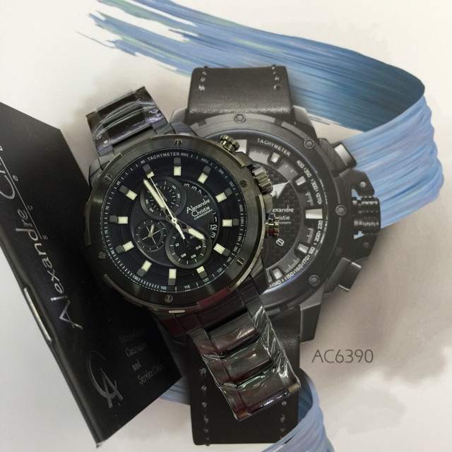 Alexander cristie tali rantai hitam pria 6528 MC original