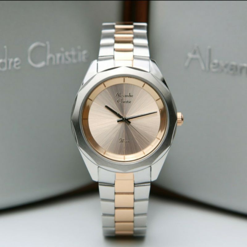 ALEXANDRE CHRISTIE AC2860 SILVER ROSEGOLD WANITA.ORIGINAL GARANSI RESMI 1 TAHUN