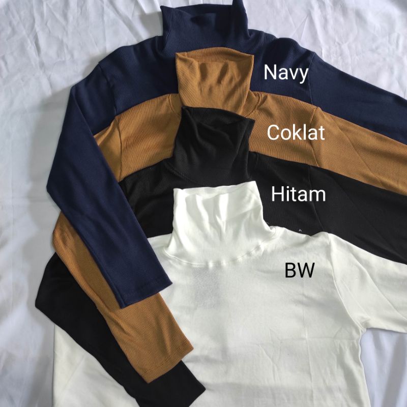 kaos rib turtleneck premium/ kaos turtleneck wanita/ turtleneck wanita/ atasan turtle neck wanita