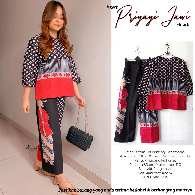 setelan wanita - set wayang ori masayu batik