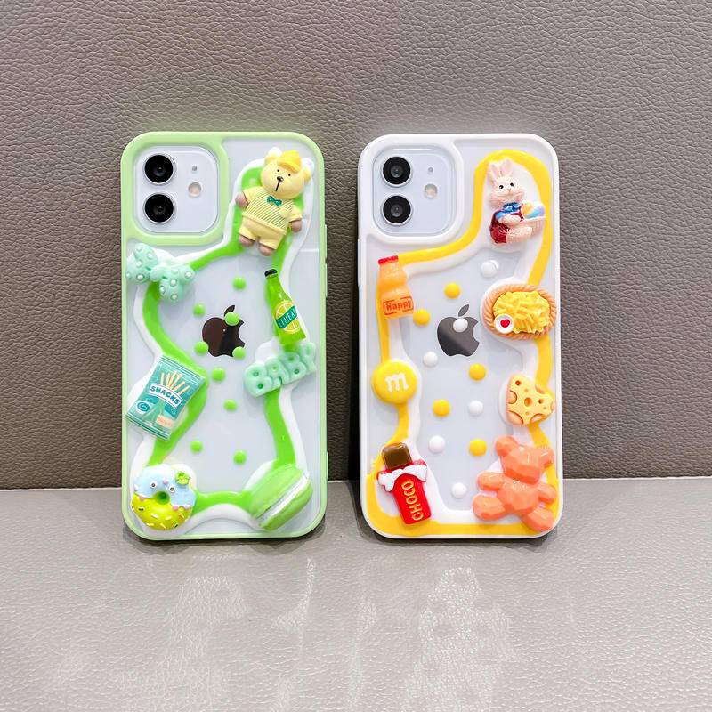 Soft Case Hp Gambar Kartun 3D Handmade Untuk iPhone 13 / 12 / 11promax / X / XS MAX / XR / SE / 2022 2020 / 7 / 8plus