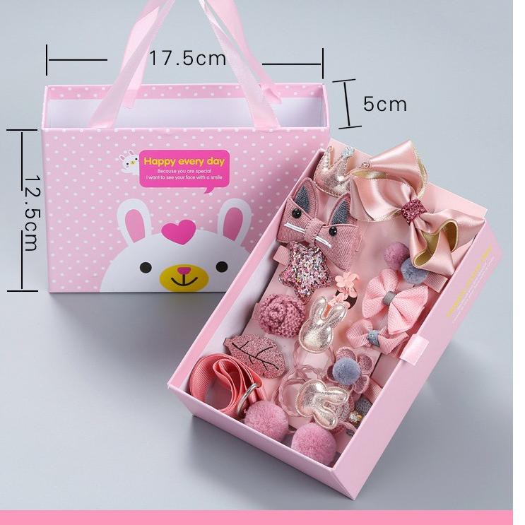 

T3R7 Aksesoris Pita Jepit Rut Set Anak 24pcs Dengan Kotak Lucu Import SET BOX Kado SFQ