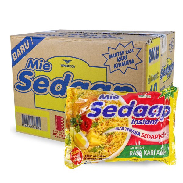 

NOODLES/MIE INSTANT SEDAP KUAH RASA KARI AYAM KEMASAN DUS ISI 40 PCS