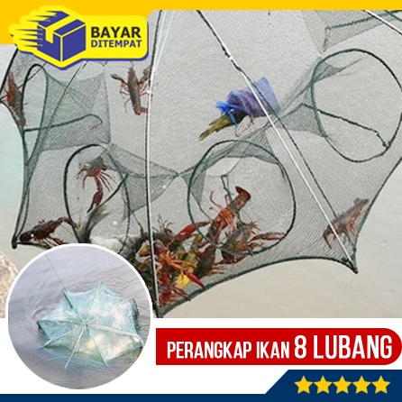 Perangkap Ikan 8 Lubang Jaring Jebakan Bubu Udang Kepiting [MG32]