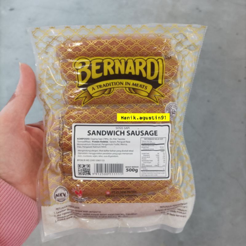 

Bernardi Sosis Sapi Sandwich Sausage 500 Gram