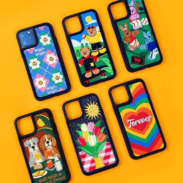 WIGGLE WIGGLE KOREA ENJOY LIFE EMBROIDERY CASE WIGGLEWIGGLE KOREA KOREAN CASING BEAR 12 11 PRO MAX X
