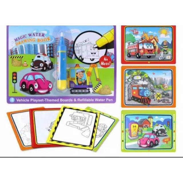 

Magic Water Drawing Book tema vehicle-farm-marine