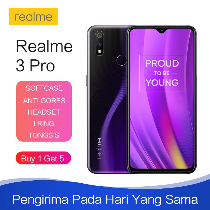 realme 3 Pro 6gb ram 128gb rom Garansi resmi indonesia 6 128gb 2019 - Ungu