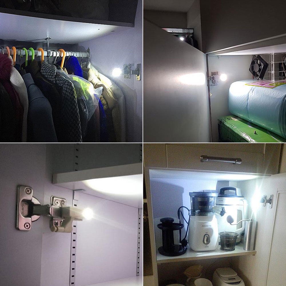 Lampu LED Engsel Sendok Pintu Lemari Pakaian Baju Celana Laci Hinge Lamp Otomatis