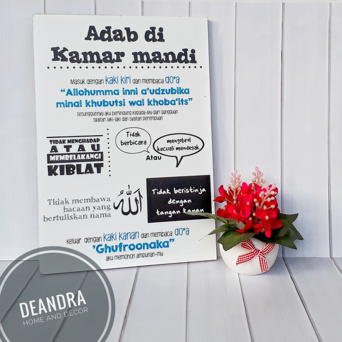 wall decor hiasan dinding kayu adab kamar mandi&hd1277