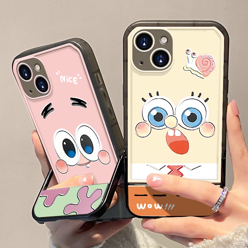 Soft Case TPU Transparan Shockproof Dengan Bracket Untuk iPhone 13 12 11 Pro X XR XS Max SE 2020 6 6S 7 8 Plus