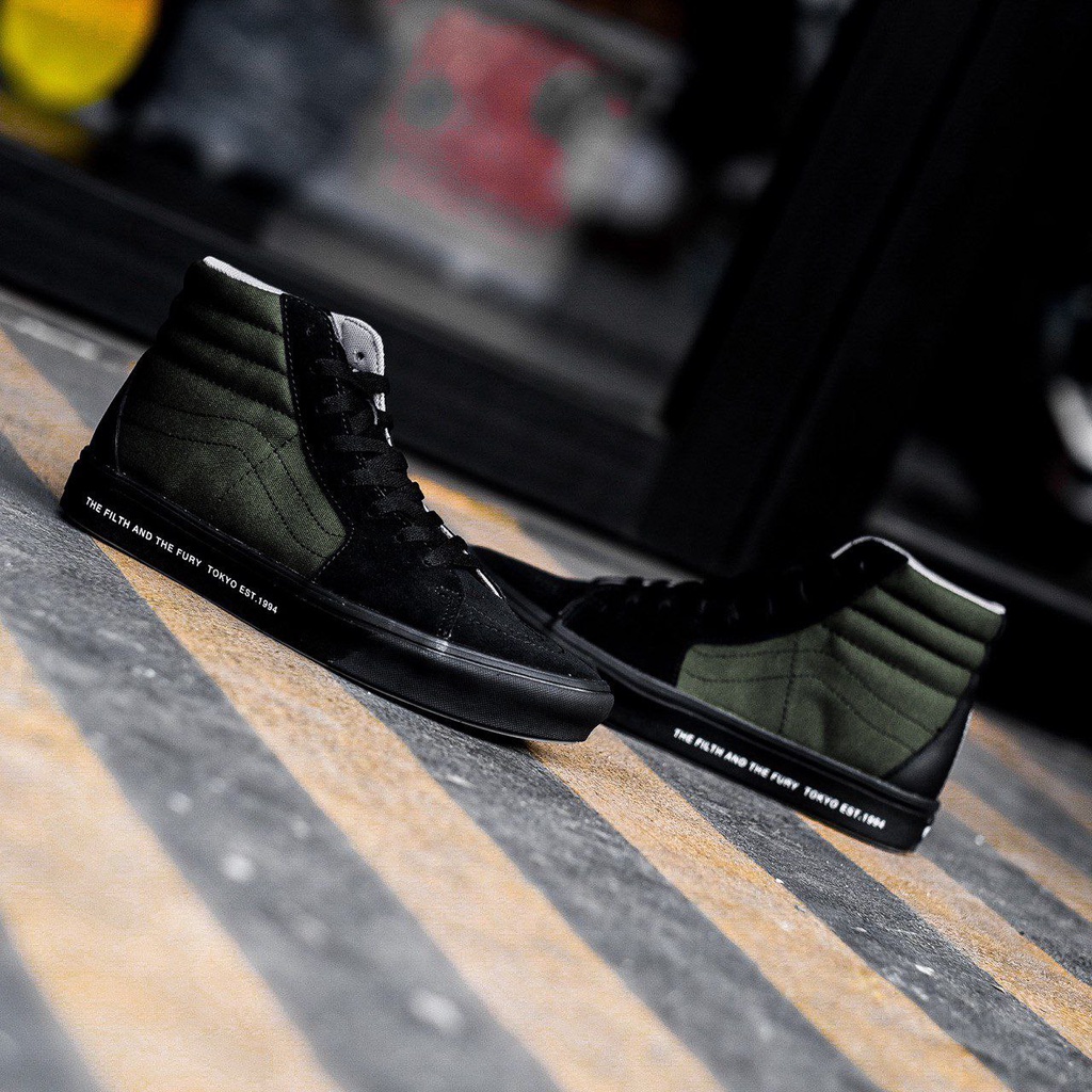 VANS SK8-HI COMFYCUSH x NEIGHBORHOOD BLACK/WASABI ORIGINAL 100%