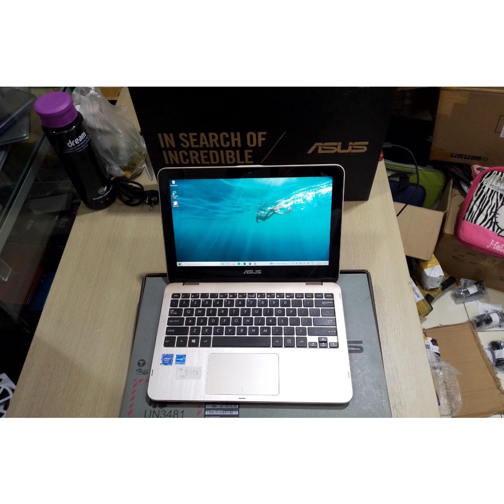 PROMO NOTEBOOK SETARA LAPTOP SECOND ASUS FLIP Tp201s TOUCHSCREEN MURAH  12 INCH ZOOM WIFI WEBCAM SIAP PAKAI MULUS RAM 4GB HDD 1 TB 1TB ORIGINAL BERGARANSI BONUS TAS DAN MOUSE 3 JUTAAN BISA DILIPAT SAMPAI 360 DERAJAT LIKE NEW BERGARANSI 12 INCI FULLSET