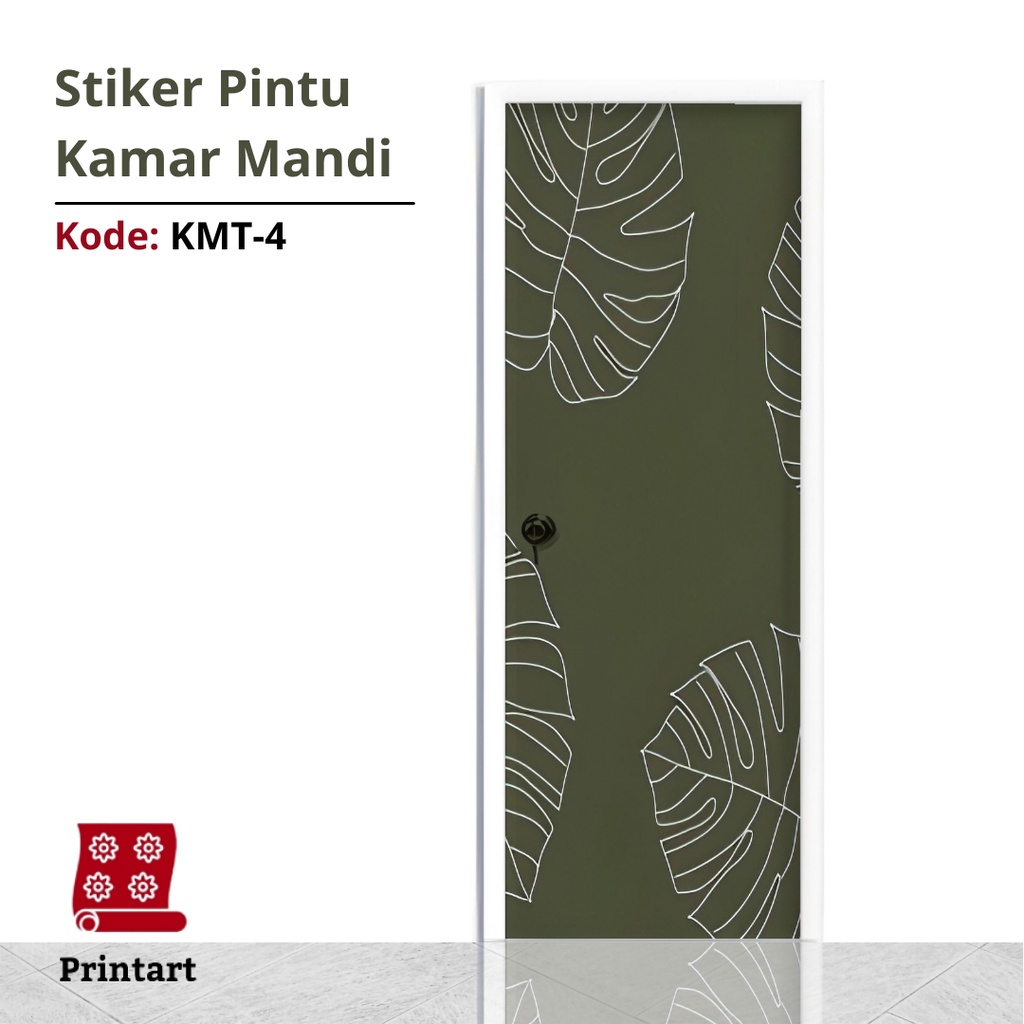 Stiker Pintu Kamar Mandi Toilet Motif Tropical Kode KMT-4 - FM