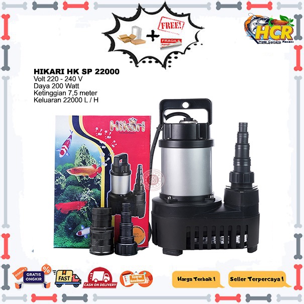 Pompa Kolam Ikan Celup Air HIKARI HK SP 22000 Naik 7,5 Meter 22000 L