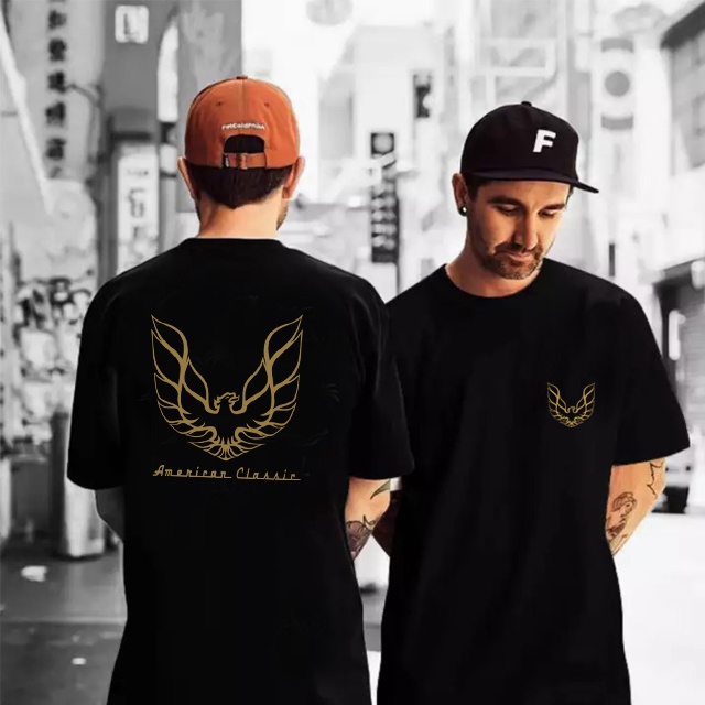 Kaos Pontiac Firebird Trans AM American Classic Eagle Logo Tshirt Casual T-SHIRT Bahan Katun Kaos 2 