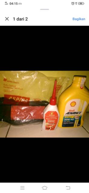 Paket filter udara Mio m3 Aspira + paket federal ultratech matic SAE 10-30W dan gardan 120ml