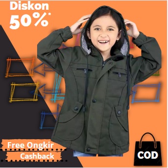 Jaket Parka Anak Perempuan 12 Tahun Import Polos Model Resleting