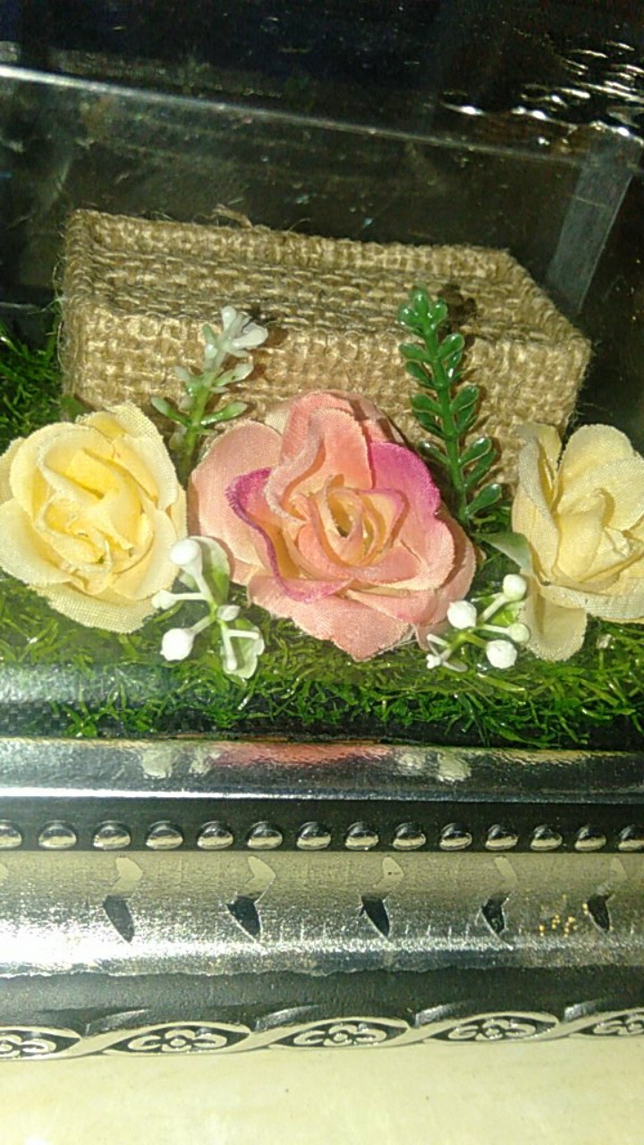 Tempat Cincin Ring Bearer Frame Ringbox Dengan Mika Rumput