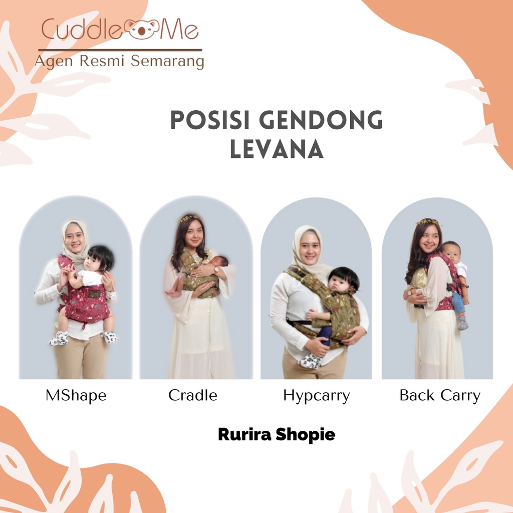 Gendongan Bayi Newborn Cuddleme Levana 4 Posisi Gendong M Shape SNI Praktis BONUS Bebas Pilih