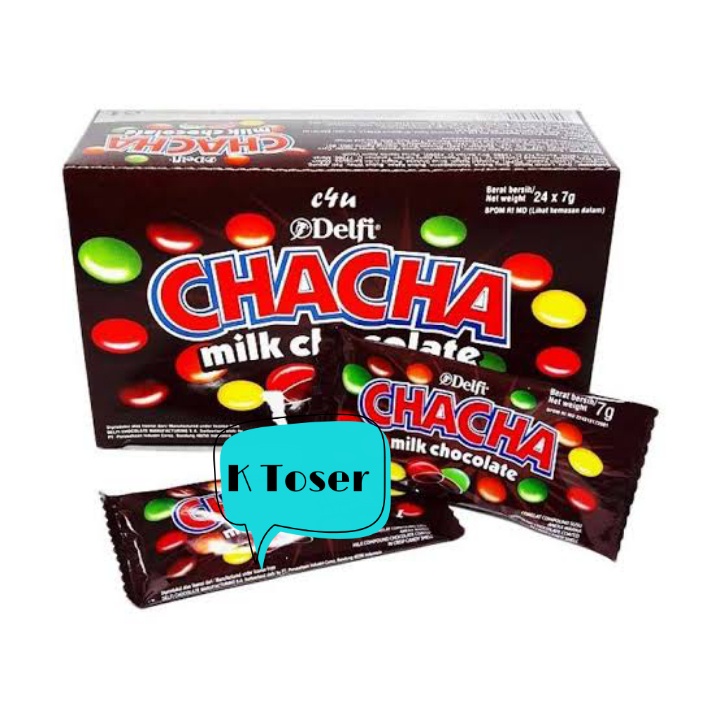 

CHACHA/ CHA CHA DELFI MILK CHOCOLATE 7gr (1 Renteng isi 10 Bungkus)