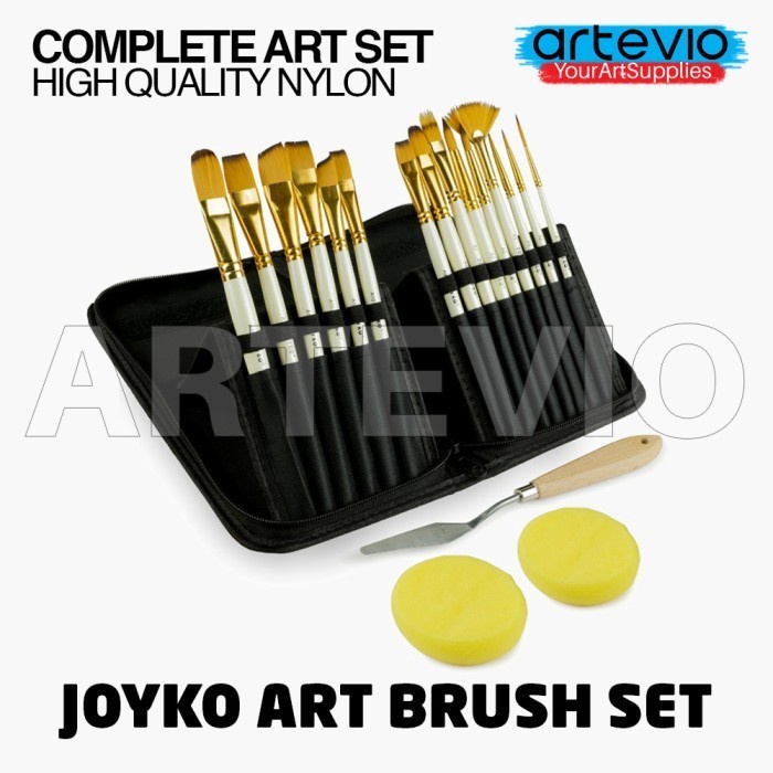 

(TERLARIS) Art Brush Set Alat Lukis Kuas Cat Air Minyak Acrylic Joyko BRS-12