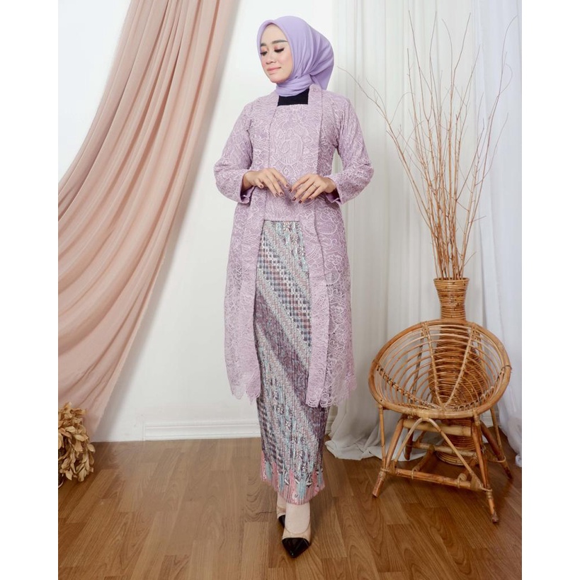 Kebaya Tunik Kutu Baru Brokat Modern / Kebaya Wisuda / Kebaya Lamaran / Kebaya Pesta / Kebaya Brukat / Kebaya Kondangan / Setelan Kebaya Brukat Tradisional