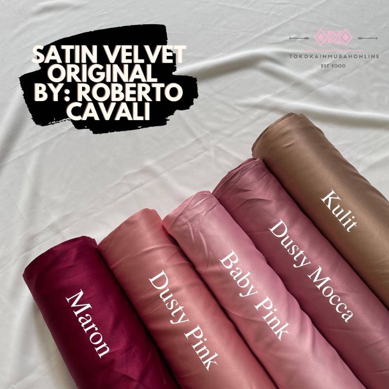 Kain Satin Velvet, satin polos meteran, satin silk velvet