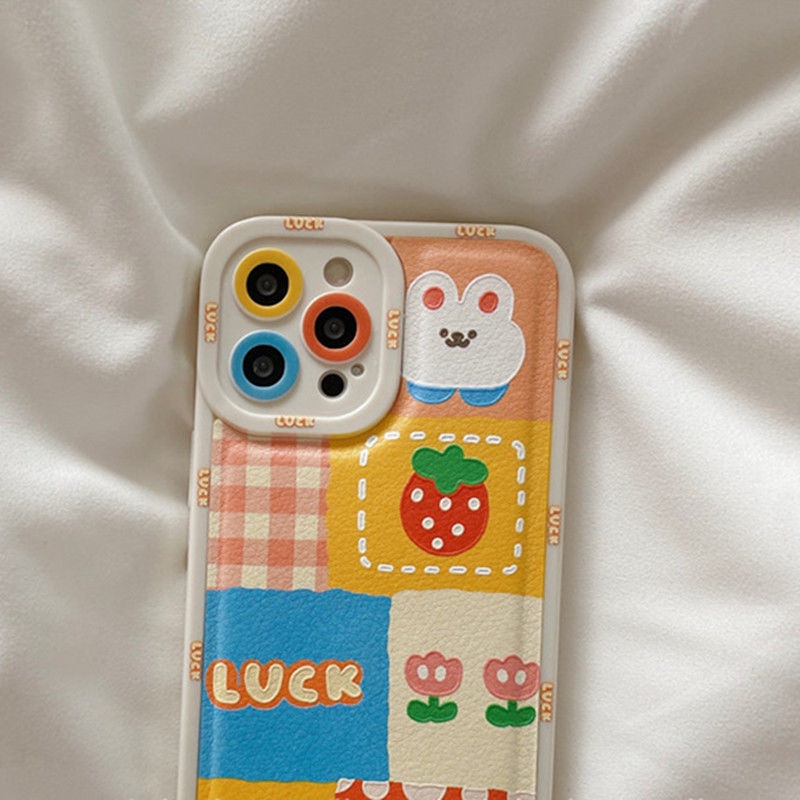 Buah Persegi Desain Pola Casing Ponsel untuk iPhone 12 13 11 Pro Max X Xs Max Xr 7 8 Plus Casing Silikon Tphd