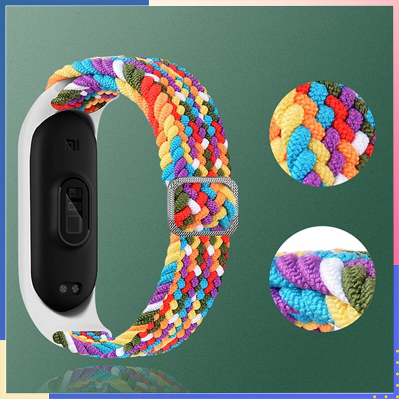 Mi Band 3 4 5 6 7 Olahraga Jalinan Tali Nilon Peregangan