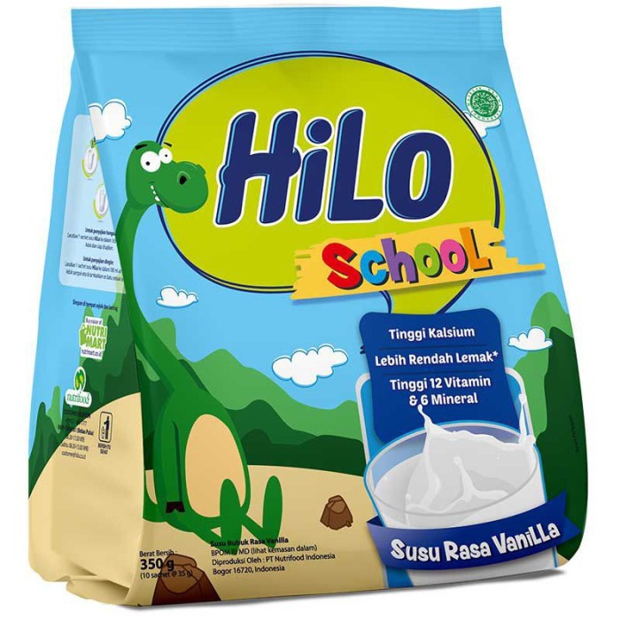 

Hilo School Susu Bubuk Hi-Calcium Vanilla 10X35g