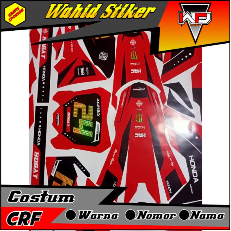 decal sticker crf 150 combinasi emas karbon
