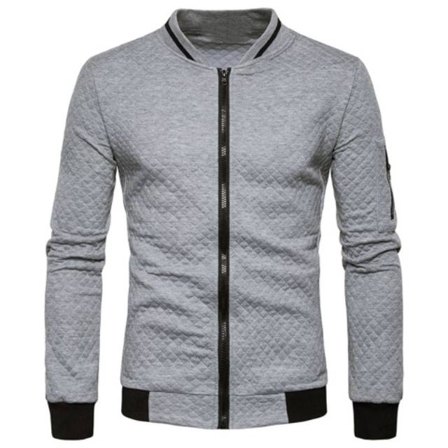 switer pria bomber quilting