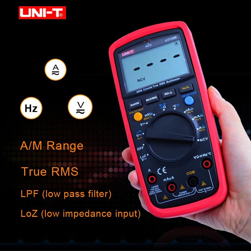 FREE ONGKIR UNI-T UT139E Digital Multimeter Auto Range True RMS Meter Handheld Tester LPF pass