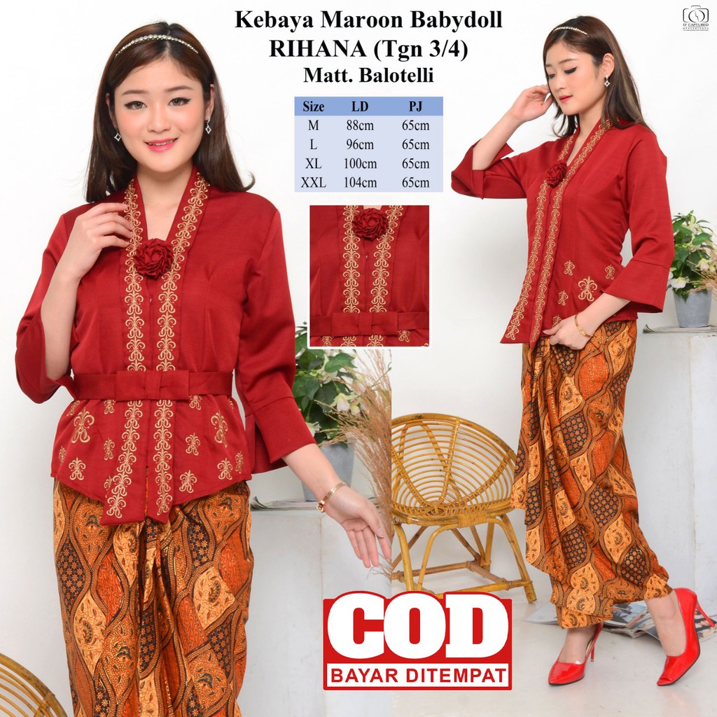 Atasan Kebaya Kutubaru Bordir Modern Warna Putih Tulang|Merah Maroon|Hitam|Cokelat|Putih Cerah / Kebaya Akad Nikah Mewah / Kebaya Wanita Remaja Dewasa Terbaru / Kebaya Wisuda Elegan / Kebaya Kutu Baru Moderen Rihana-3