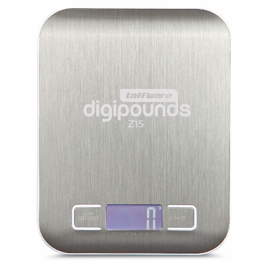 Taffware Digipounds Timbangan Dapur Pengukur Tepung Kue Digital Scale Emas Stainless Steel 1KG/2KG/3KG/5KG