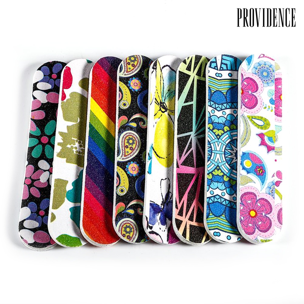 Providence 10pcs Kikir Kuku Mini Dua Sisi Bentuk Bunga Untuk Nail Art