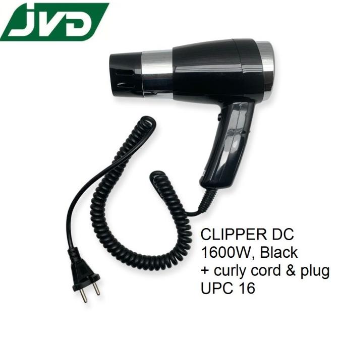 Hairdryer JVD CLIPPER DC 1600W, Black + curly cord & plug (HD-3)Am selalu ada