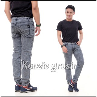 Celana jeans panjang skinny size 27-38 sandwash acid warna