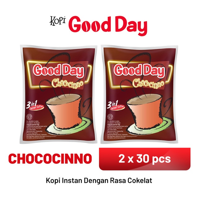 

Good Day Chococinno 2 Bag ( Isi 30 Pcs x 20 Gram )