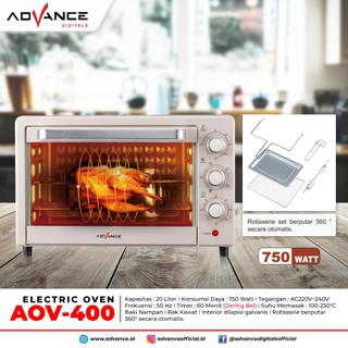 Elektrik Oven AOV 400 / oven listrik Advance AOV400 20L DNG ROTISERIE
