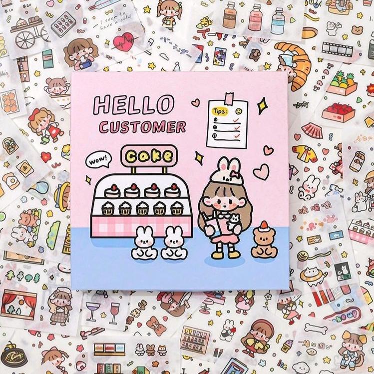 

Paling Diminati.. 50/100 lembar sticker dengan box Happy Day bahan PVC untuk scrapbook/Tumbler