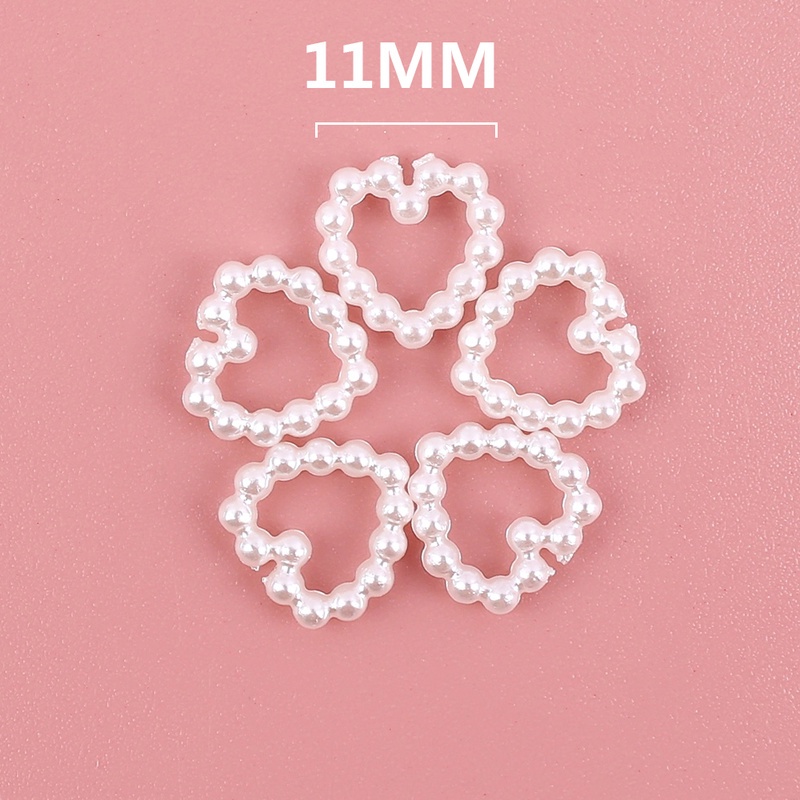 10 Pcs Mutiara Mini Bentuk Hati Bahan Plastik Gaya Vintage Untuk Dekorasi Nail Art