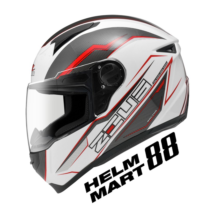 Helm Zeus 811 AL12 WHITE Helm Full Face ZS811 Helm Zeus ZS-811 (FREE VISOR SMOKE) 2KG