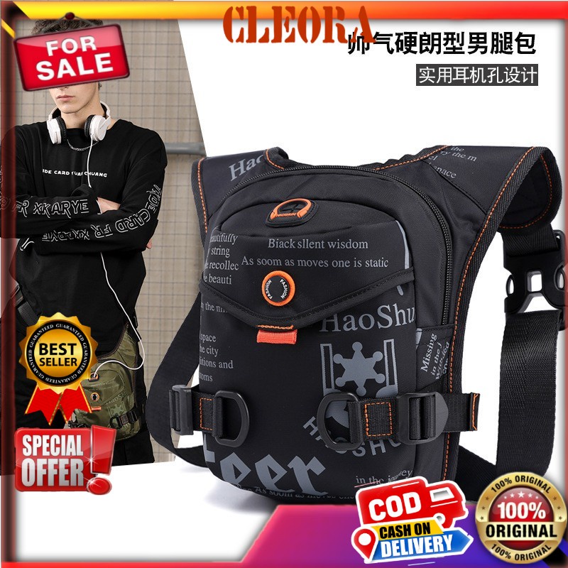 Tas Selempang HAOSHUAI Original Pria Waistbag Pria Waterproof  Kekinian Import Ori Branded Keren Tra