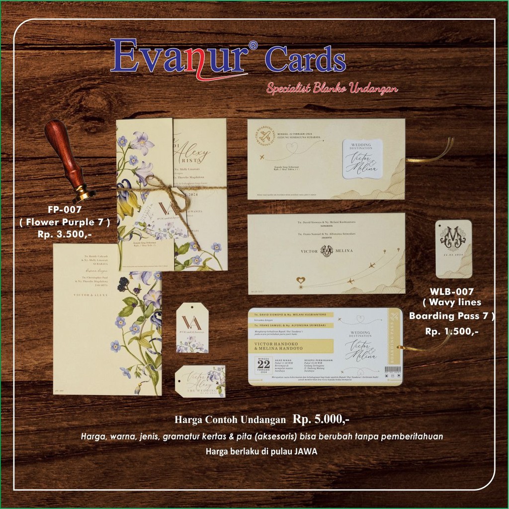 Katalog Undangan Pernikahan Murah | Sampel Undangan | Contoh Undangan | Undangan Blangko Evanur FP 0