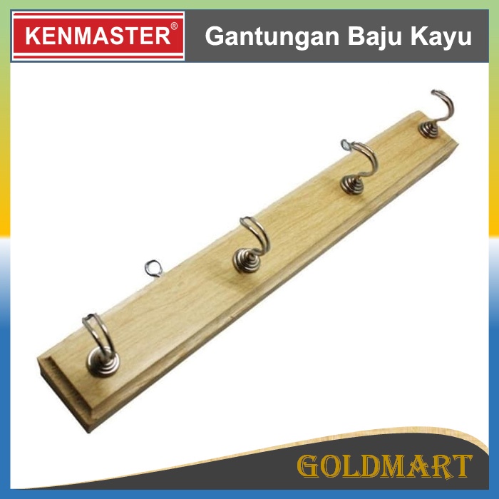 Gantungan Baju Dinding Kayu / Kenmaster Hanger Hooks 4 Gaet